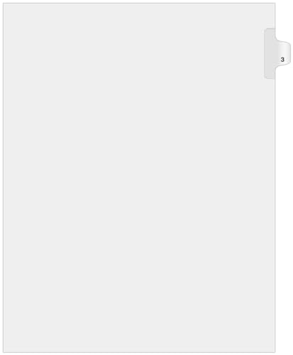 Exhibitindexesยฎ Side Number Tabs - AVE Style Bold Font - Pack of 25 - style: Number 3