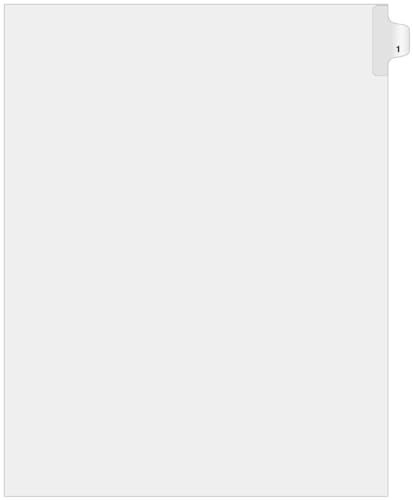 Exhibitindexesยฎ Side Number Tabs - AVE Style Bold Font - Pack of 25 - style: Number 1