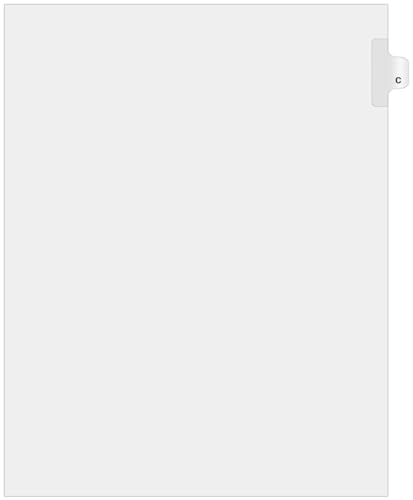 Exhibitindexes® Side Letter Tabs - AVE Style Bold Font - Pack of 25 - style: C