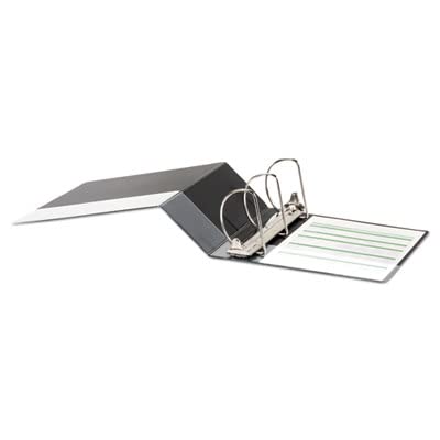 Universal D-Ring Binder, 5" Capacity, 8-1/2 x 11, Black, Reference Binder with Label Holder