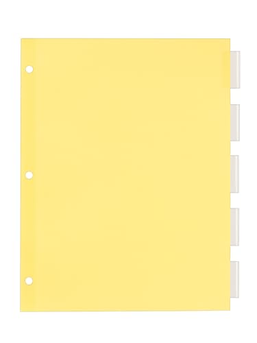 Office Essentials Insertable Dividers, 8-1/2"x11", 5 Tab, Clear Tab, Buff Paper, 1 Set (11466) (Pack of 4) - size: One Size (Pack of 4), style: 1 Set