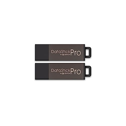 Centon DataStick Pro USB 2.0 Flash Drive 16GB x 2, Grey (DSP16GB2PK) - style: Pack of 2
