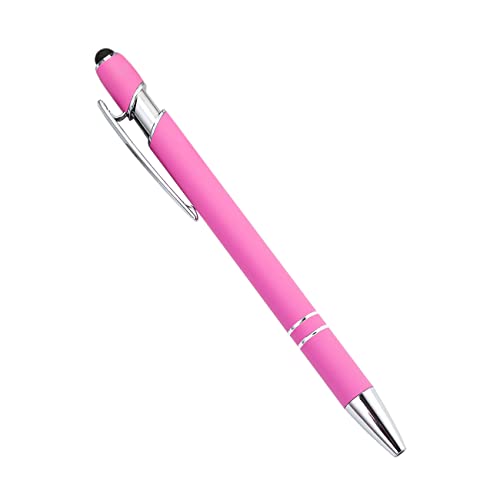 PASISIBICK 12 Pieces Pink Ballpoint Pen with Stylus Tip, 2 in 1 Stylus Stylish Pen, Premium Metal Stylus Pen for Touch Screens, Black Ink, 1.0 mm Medium Point(12 PCS Pink) - color: 12 Pcs Pink Stylus Pens