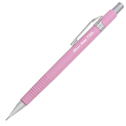 Pentel P205-97C Mechanical Automatic Pencil - Pastel Floral Range - Single + 12 HB 0.5mm Refill Leads (Pink)