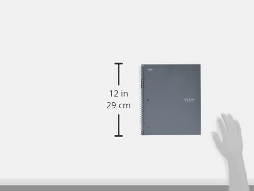 Five Star Spiral Notebook + Study App, 1 Subject, Graph Ruled Paper, 8-1/2" x 11", 100 Sheets, Fights Ink Bleed, Water Resistant Cover, Gray (620000AA3) (Pack of 12) - color: Gray, size: Pack of 12