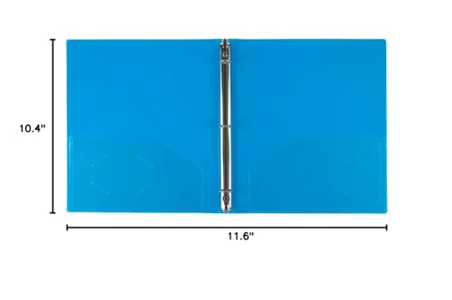 JAM PAPER Plastic 0.5 inch Binder - Blue 3 Ring Binder - Sold Individually - color: Blue, size: 0.5 inch