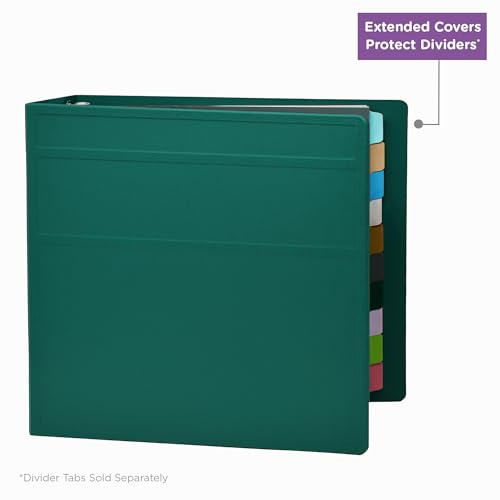 Carstens 4-Inch Heavy Duty 3-Ring Binder - Side Opening, Teal, Durable Plastic, No-Gap Rings, Waterproof Cover, No Pockets, Holds 600 US Letter Sheets, BPA-Free, Made in USA (1847-3R), Case of 10 - color: Teal, size: Case of 10