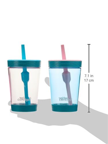Contigo Kids Spill-Proof 14oz Tumbler with Straw and BPA-Free Plastic, Fits Most Cup Holders and Dishwasher Safe, 2-Pack Strawberry Cream & Blue Raspberry - color: Strawberry Cream & Blue Raspberry, size: 14 Ounces