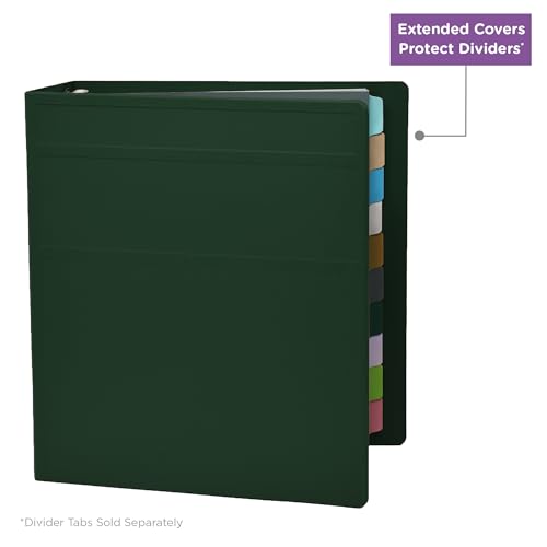 Carstens 3-Inch Heavy Duty 3-Ring Binder - Side Opening, Forest Green, Durable Plastic, Precision No-Gap Rings, Waterproof Cover, No Pockets, Holds 400 US Letter Sheets, BPA-Free Made in USA (1738-3R) - color: Hunter Green, size: Individual