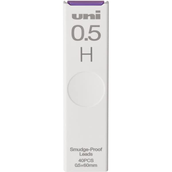 uni Smudge-Proof Leads Refill for Mechanical Pencil | 0.5mm | H | 40pcs