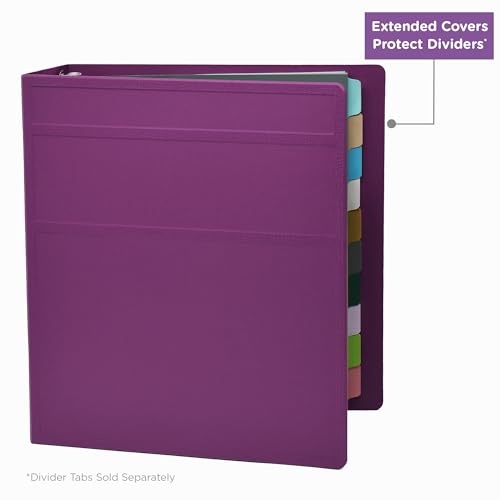 Carstens 2-Inch Heavy Duty 3-Ring Binder - Side Opening, Dewberry Purple, Durable Plastic, No-Gap Rings, Waterproof Cover No Pockets, Holds 300 Letter Sheets, BPA-Free Made in USA (2841-3R) Case of 16 - color: Purple, size: Case of 16