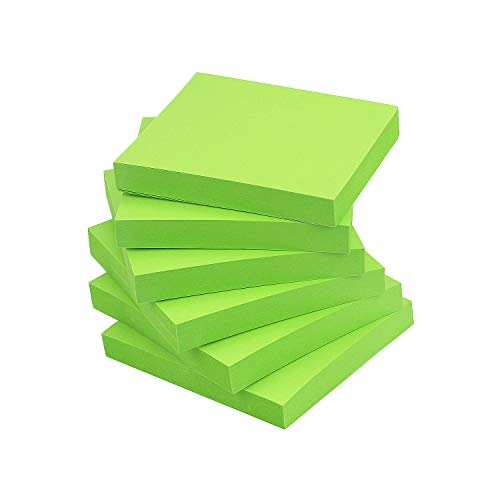 Early Buy Sticky Notes 3x3, 6 Pads, 100 Sheets/Pad, (Green) | Repositionable adhesive, ideal for reminders, and office organization - color: Green