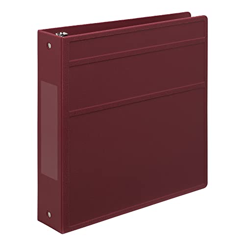 Carstens 2-Inch Heavy Duty 3-Ring Binder - Side Opening, Wine, Durable Plastic, Precision No-Gap Rings, Waterproof Covers, No Pockets, Holds 300 Letter-Sized Sheets, BPA-Free, Made in USA (2823-3R) - color: Burgundy, size: Individual