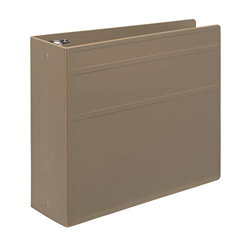Carstens 4-Inch Heavy Duty 3-Ring Binder - Side Opening, Sand, Durable Plastic, Precision No-Gap Rings, Waterproof Cover, No Pockets, Holds 600 US Letter Sheets, BPA-Free, Made in USA (1846-3R) - color: Taupe, size: Individual