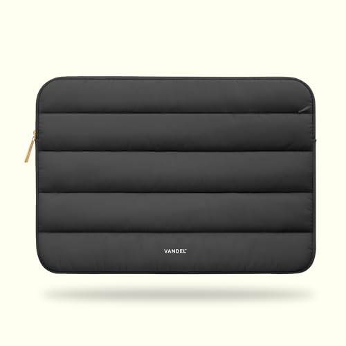 Vandel Puffy Laptop Sleeve Case for 13-14 inch Laptop Sleeve Bag Case 13.3 Inch with Zipper Pocket, Compatible with MacBook Air 13, Pro 14/13 iPad Pro 12.9, HP Dell ASUS, Computer Bag Cover - color: Black