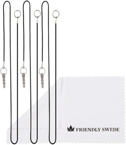 The Friendly Swede Extra Long Stylus Pen for Touchscreen — Set of 3 Thin-Tip High Precision Capacitive 7.3" Stylus Pens - Including Elastic Lanyards, 3 Replaceable Tips & Cleaning Cloth - Black - color: Black