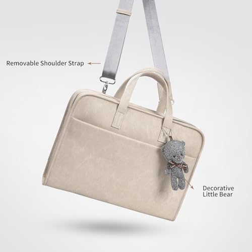 Protective Sleeve Case Bag Compatible with MacBook Pro 16 Inch, 15.6 inch, HP, Dell, Acer Aspire, Asus Notebook, Computer Bag with Shoulder Strap,Pocket,Handle, Khaki - color: Khaki, size: 15-16