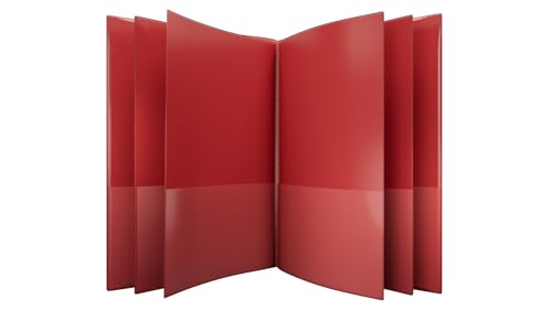 Nicky's® Multi Pocket Organizer, 10 or 14 Page Folder, Water Proof, Patented Tear-Resistant, Flexible Plastic, Proudly Made in USA, Binder Substitute. (10-in-1 Red) - color: 10-in-1 (Red)