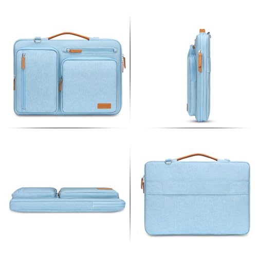 MOSISO 360 Protective Laptop Shoulder Bag,13-13.3 inch Computer Bag Compatible with MacBook Pro 14, HP, Dell, Lenovo, Asus Notebook,Side Open Messenger Bag with 4 Zipper Pockets&Handle, Air Blue - color: Air Blue, size: 13.3 inch