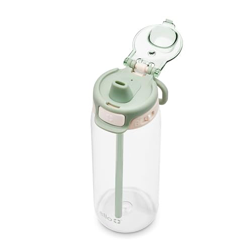 Ello Pop & Fill 22oz Tritan Plastic Water Bottle with Quick Fill Technology | Clear Water Bottle for School, College, Travel | Leakproof Locking Lid, Straw and Chug, Reusable, BPA-Free | Pistachio - color: Pistachio