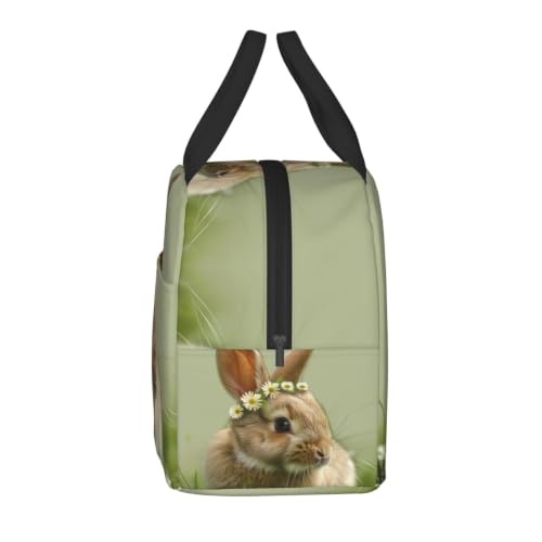 Cute Rabbit Lunch Box - Insulated Lunch Bags for Kids Boys Girls Reusable Lunch Tote Bags, Perfect for School/Camping/Hiking/Picnic/Beach/Travel - color: Cute Rabbit