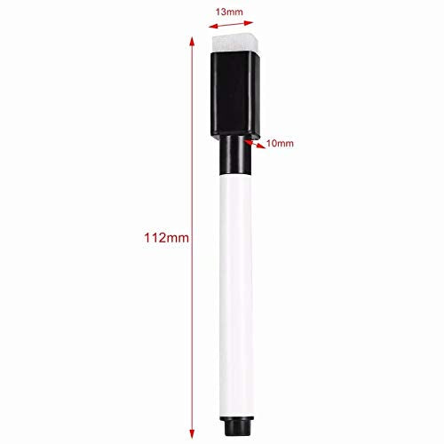 Emivery 10 Pieces Black Magnetic Markers with Eraser Cap,Magnetic Dry Erase Markers Whiteboard Marker Pens for School Office Home