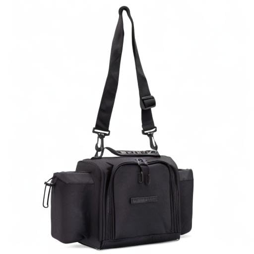Hydra Cup Insulated Meal Prep Lunch Bag, Large Travel Lunch Box Included with Containers, Shaker Bottle, Funnels, Ice Packs, Cup Holder and Luggage Sleeve (Black) - color: Black