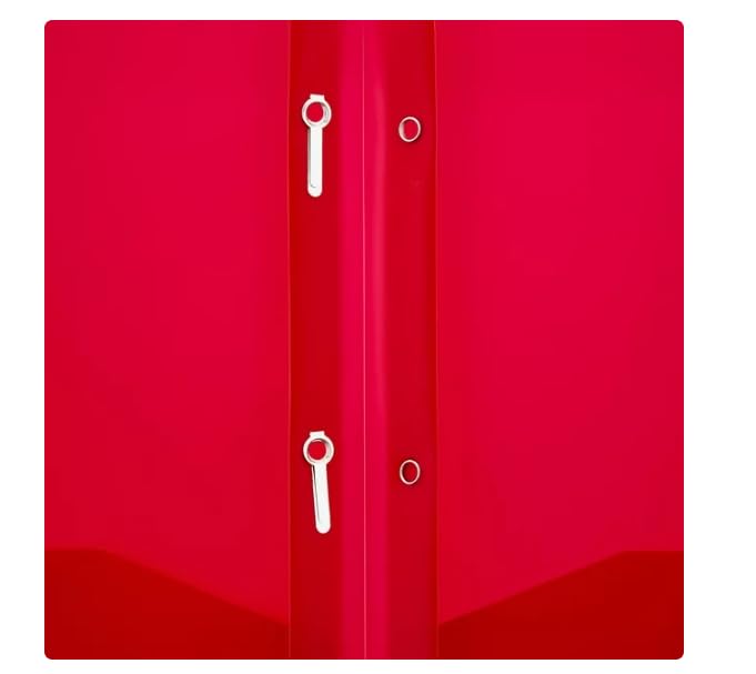LLC Office Products Plastic Folders with 2 Pockets, Letter Size Poly Folders with 3 Metal Prongs Fastener Clips, (RED) - color: Red