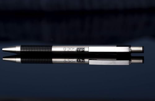 Zebra Pen STEEL G-301 Retractable Gel Pen, Black Ink, 0.7mm, 2-Pack | Stainless Steel Barrel, Textured Grip, Easy-Glide Smooth, Skipless Ink, Fine Point Tip, Professional Design (41312) - color: Black B