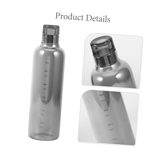 High-Temperature Resistant Glass Water Bottle with Time Scale Large Capacity Stylish Design for Students and Home Use for Hydration Go