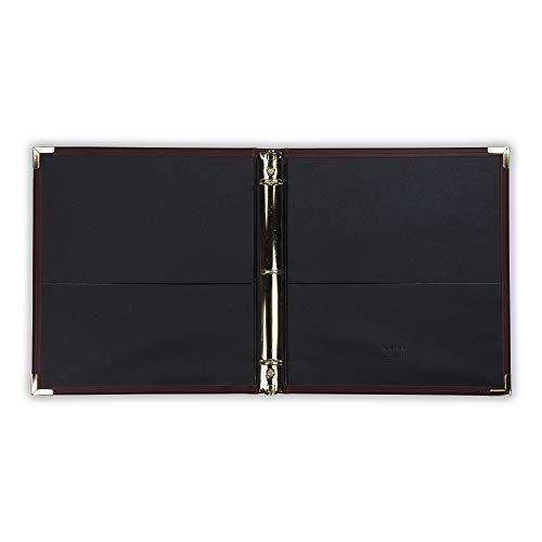 Samsill Classic Collection Leather 3 Ring Binder, Executive Presentation Portfolio, 1.5 Inch (Holds 325 Sheets), Brass Round Ring, Burgundy - color: Burgandy, size: 1.5 Inch, style: Classic