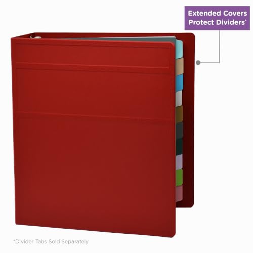 Carstens 2-Inch Heavy Duty 3-Ring Binder - Side Opening, Brick Red, Durable Plastic, No-Gap Rings, Waterproof Covers, No Pockets, Holds 300 US Letter Sheets, BPA-Free, Made in USA (2828-3R) Case of 16 - color: Red, size: Case of 16