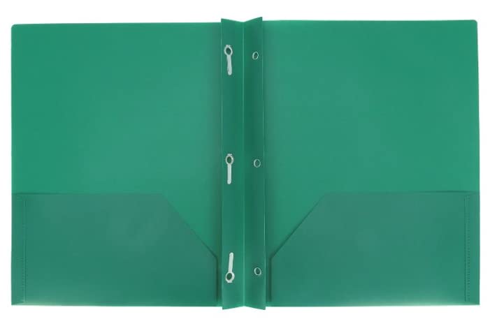 Back to School.Aurora LLC.School,Office Supplies.Plastic Folders with Prongs and Two Pockets(Green) - color: Green