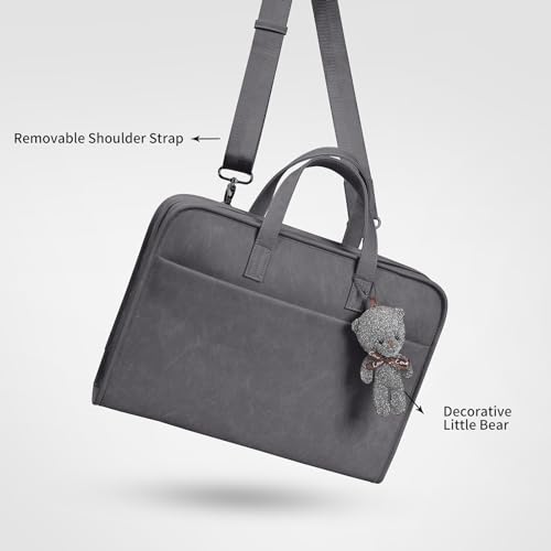 Protective Sleeve Case Bag Compatible with MacBook Pro 16 Inch, 15.6 inch, HP, Dell, Acer Aspire, Asus Notebook, Computer Bag with Shoulder Strap,Pocket,Handle, Gray - color: Gray, size: 15-16