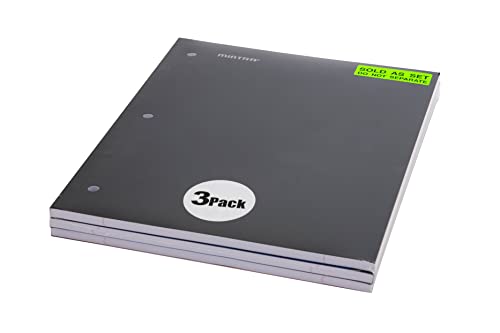 Mintra Wireless Notebook 3pk - 80 Sheets - College Ruled (Black, Blue, Red) - color: Black, Blue, Red