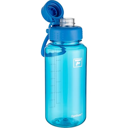 Fanhaw 32 oz Clear BPA-Free Tritan Water Bottle with Fast-Flow Spout Lid, BPA-Free & Leak-Proof Wide-Mouth Reusable Bottle for Gym, School & Office, Back to School Essentials (Classic Blue) - color: Classic Blue, style: 32 Ounces