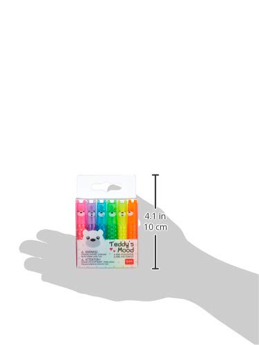 Legami - Set of 6 mini highlighters Teddy's Mood, 6 pieces (1 pack)