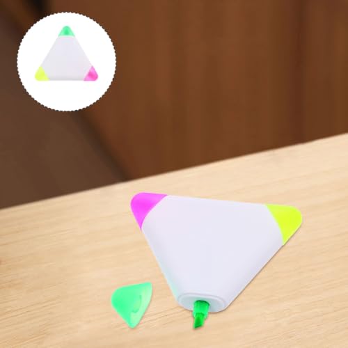 10pcs Triangle Highlighter Pens in 3 Colors, Plastic Portable Highlighters for Note Taking and Classroom Use, Prevents Smudges, for Students and Teachers