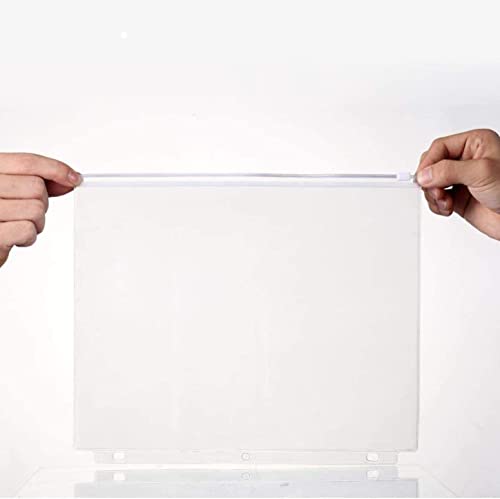 YoeeJob 3 Holes Clear PVC Zipper Binder Pocket Insert Pages Letter Size, 8 1/2"x 11 Loose Leaf Binder Filing Storage Bags 15 Packs (Blue) - color: Blue, size: 15 Packs