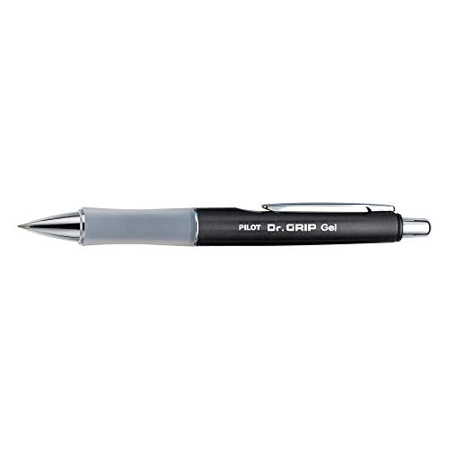PILOT Gel Pen, Fine Point, Charcoal Gray | Black Ink | Retractable | Metallic Barrel | Pack of 2 - color: Gray Barrel, size: 1 Count (Pack of 2)