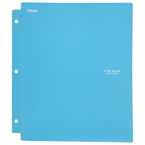 Five Star 2 Pocket Folders with Prong Fasteners, Folder with Pockets, Plastic, Color Selected For You, 1 Count (34084)