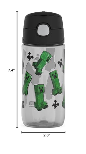 THERMOS FUNTAINER 16 Ounce Plastic Hydration Bottle with Spout, MINECRAFT - color: Minecraft