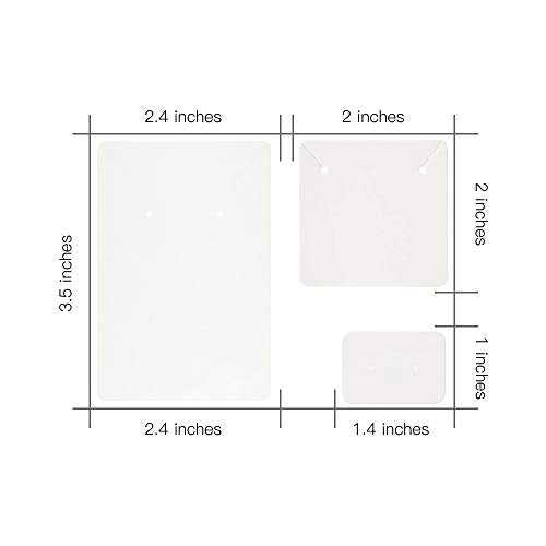 Calculs Jewelry Display Cards, 300-Piece White Cardstock Set | Three card sizes, 100 pieces per size, blank white cardstock for earrings, necklaces and bracelets