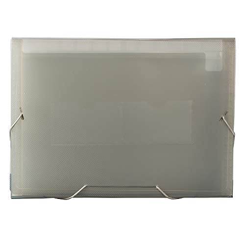JAM PAPER 아코디언 폴더 - 13 포켓 플라스틱 확장 파일 - 레터 사이즈 - 22.9 x 33cm(9 x 13인치) - 스모크 그레이 - 개별 판매 - color: 스모크 그레이., size: Letter Size