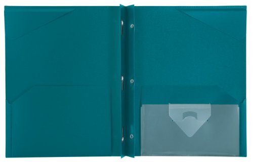 Five Star Folder, 2 Pocket, 8-1/2" x 11" | Plastic | Tidewater Blue | Prong Fasteners | Pack of 2 - color: Tidewater Blue, size: 1 Count (Pack of 2)