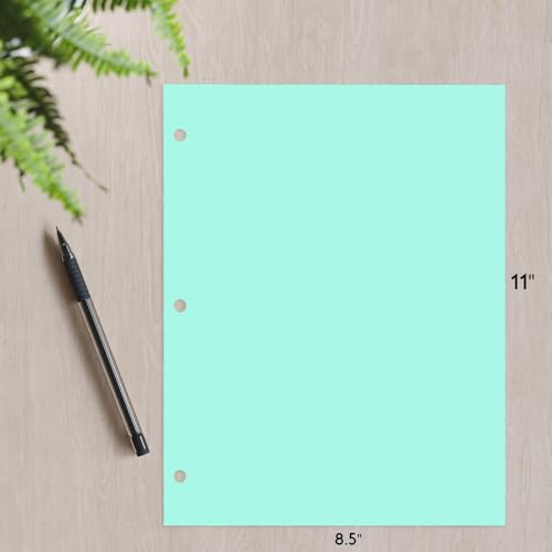 Copy Printing and Writing Colored Paper, 20 Pound - 75 Gsm, 3 Hole Punch, 500 Sheets per Ream. (Turquoise) - color: Turquoise