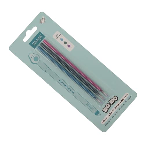 Mr. Wonderful - Set of 3 Erasable Pen Refills - Turquoise, Green and Purple - Heat Sensitive Gel Ink - Ballpoint Pen Refills