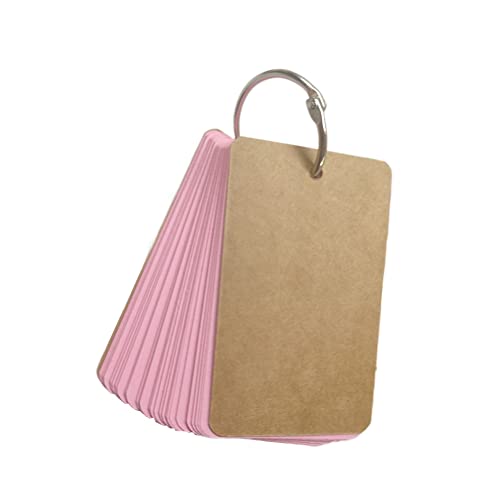 350 Pack Blank Index Cards with Binder Rings, Multi-color Flash Note Cards, Study Cards Kraft Paper Cover for Bookmark, Memo Scratch Pads, DIY Greeting Card (7 Color, 3.5 x 2.2 Inch)