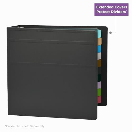 Carstens 4-Inch Heavy Duty 3-Ring Binder - Side Opening, Charcoal Gray, Durable Plastic, No-Gap Rings, Waterproof Cover, No Pockets, Holds 600 Letter Sheets, BPA-Free, Made in USA (1851-3R) Case of 10 - color: Charcoal Gray, size: Case of 10