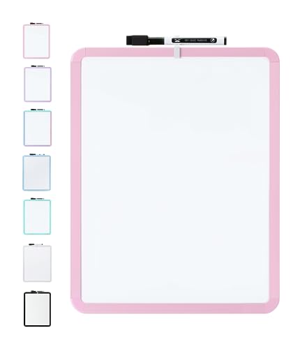Mr. Pen- Dry Erase Board, 14” x 11” with a Black Dry Erase Marker | Pink Frame, Small Mini White Board for Students, Fridge, Wall, Locker, Includes Double Sided Tapes - color: Pink